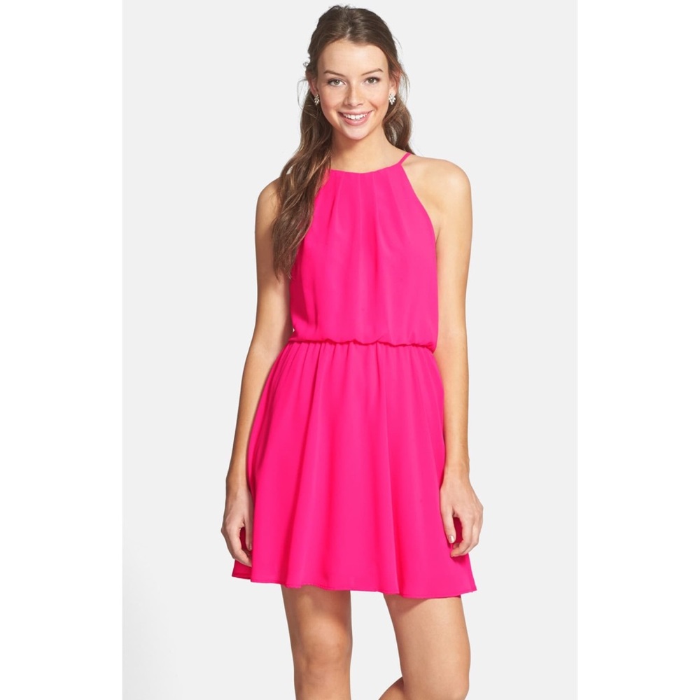 Nordstrom Blouson Chiffon Skater Dress - Picture 2 of 7